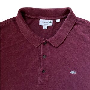 *Lacoste* Polo Maroon, Red, Cotton shirt SZ XL, Slim Fit